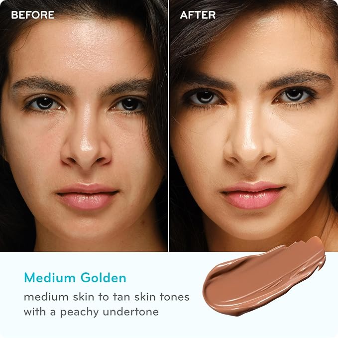 pūrlisse Perfect Glow BB Cream with SPF 30 - Matte Meets Dewy Finish - Enriched with Goji & Hawthorn Berry to Help Improve Skin Texture & Radiance - Medium Golden (1.4 oz)