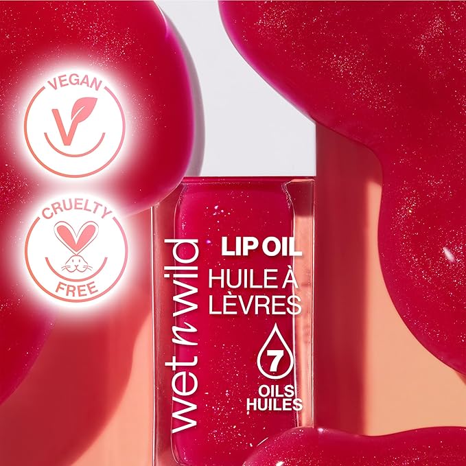 wet n wild Lip Oil - Lightweight, Non-Sticky, Hydrating & Nourishing Formula with 7 Conditioning Oils, Vegan & Cruelty-Free - Dress Code