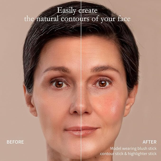 Cream Bronzer Stick, Natural Ingredients & Clean Beauty - Multi-Use Cream Contour Stick Makeup for Face