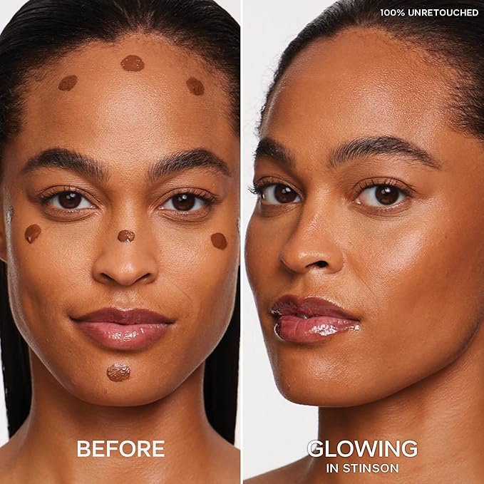 Saie Radiant Glow Duo - Dew Bronze Soft-Focus Liquid Bronzer in Stinson (0.4 oz) & Mini Glowy Super Gel Lightweight Illuminator in Sunglow (0.5 oz), Hydrating Makeup Essentials for a Sun-Kissed Glow
