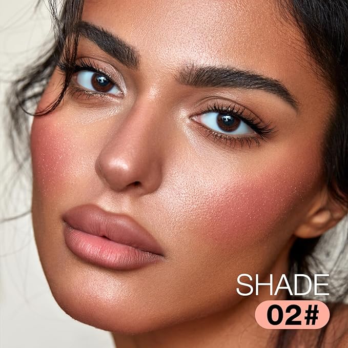 Boobeen Blush Contour Highlighter Makeup Palette, 2 Color Shimmer Smooth Powder Palette for Blush, Highlighting, Contouring the Face, Blendable Compact Highlight Contour Set