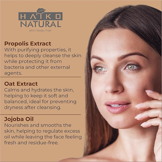 Hydrating Cleansing Cream & Makeup Remover with Propolis (Purifying), Oat (Soothing), & Jojoba Oil (Moisturizing). Non-Greasy, pH Balanced, for All Skin Types - 2.7 fl oz / 80g