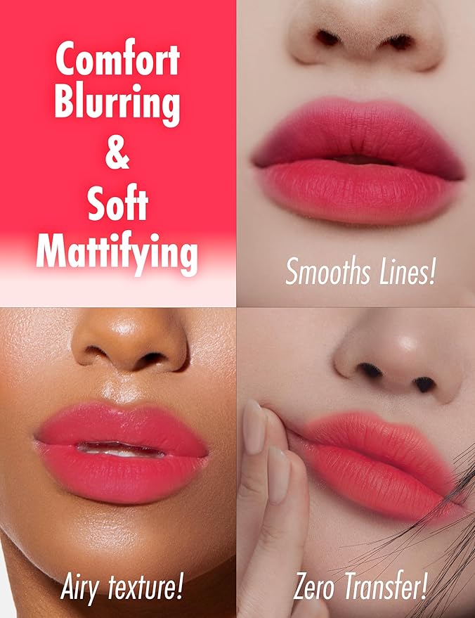 Peach C Blurry Filter 04 Flash Red Korean Lip Stain Marker | Matte Korean Lip Tint Long Lasting w/Soft Blur Finish| Comfortably Light & Long Lasting Lip Tint |Smooth Lip tint Stain 0.21 Fl Oz