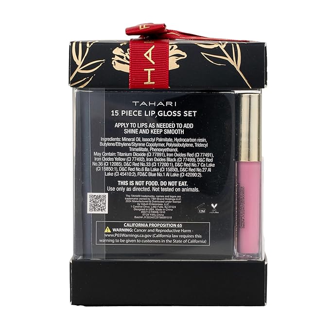 Tahari 15pc Lip Gloss Set – Lip Glosses for Women and Girls, Long-Lasting Color Lip Gloss Collection with Rich Varied Shades (Midnight Floral)