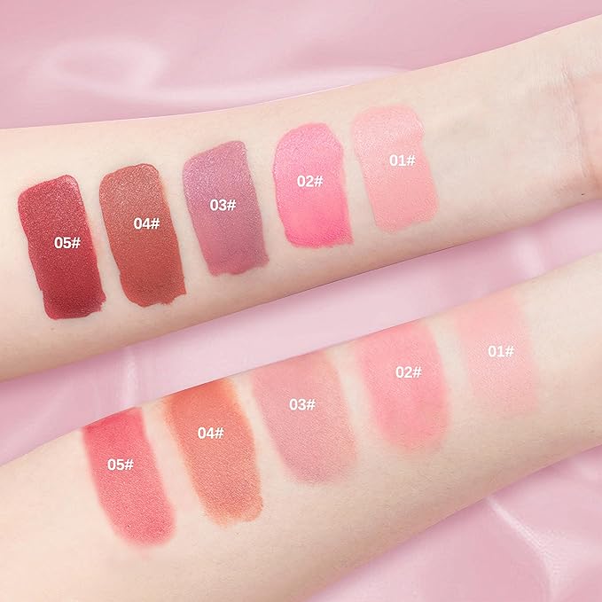 Velvet Liquid Blush - Soft Cream Face Blusher Stick, Natural Long-Wearing Skin Tint Blush - Orange Red