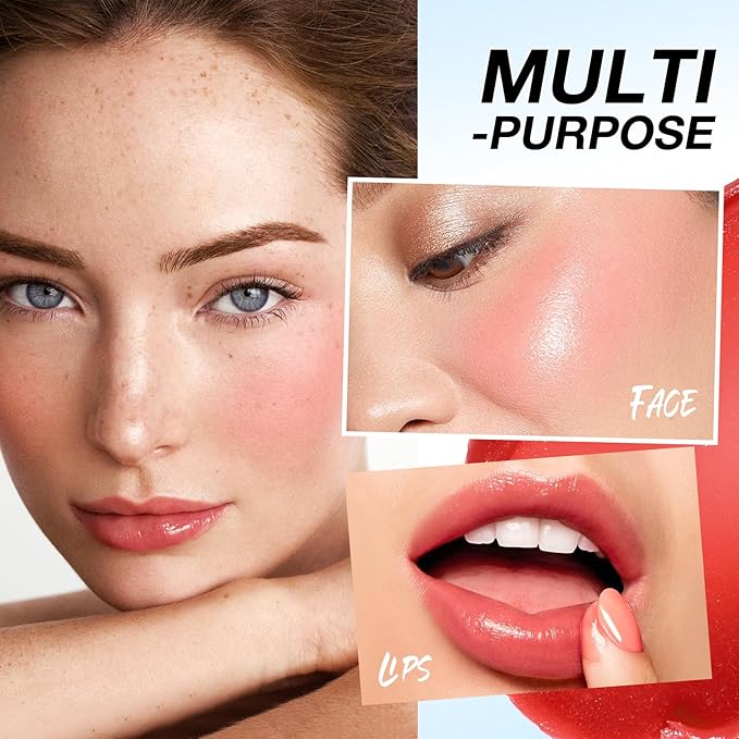 Boobeen Lightweight Blush Rouge Color Changing Blusher for Cheeks and Lips Balm Multi Use Cream Easy To Blend, Blush Oil Natural Dewy Finish