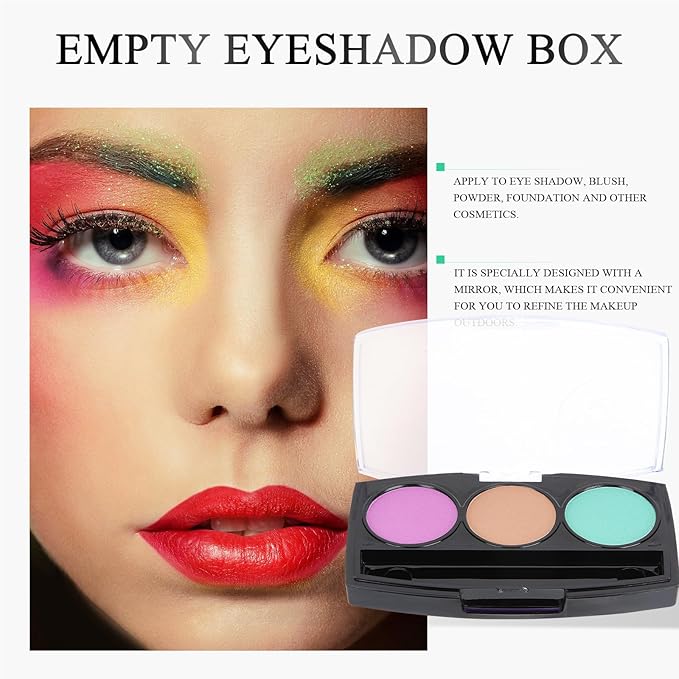 30Pcs Round Empty Makeup Pans with 10Pcs Container cases: Eyeshadow Blush Powder Lipstick Storage Palette - 2.8X1.65in Cosmetic Organizer for Travel