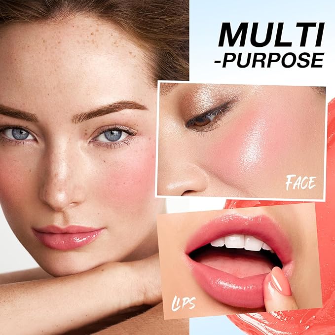 Boobeen Lightweight Blush Rouge Color Changing Blusher for Cheeks and Lips Balm Multi Use Cream Easy To Blend, Blush Oil Natural Dewy Finish