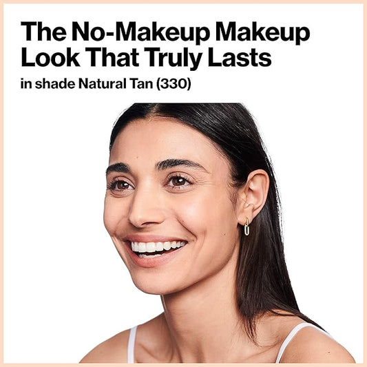 Revlon ColorStay Light Cover Liquid Foundation, Hydrating Longwear Weightless Makeup with SPF 35, Light-Medium Coverage for Blemish, Dark Spots & Uneven Skin Texture, 330 Natural Tan, 1 fl. oz.