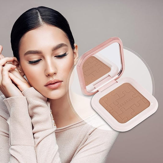 MEICOLY Contour Palette,Shimmer Highly Pigmented Face Powder,Silky Smooth Long-Lasting Delicate Contour Powder Face Contouring Makeup Kit with Brush and Mirror,02 Nude Brown