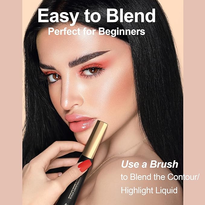 FV Liquid Contour Stick, Lightweight & Blendable Cream Contour Wand with Natural Finish, Long Lasting Liquid Bronzer Stick for Face Shaping, Vegan & Cruelty-free, 05 Brown