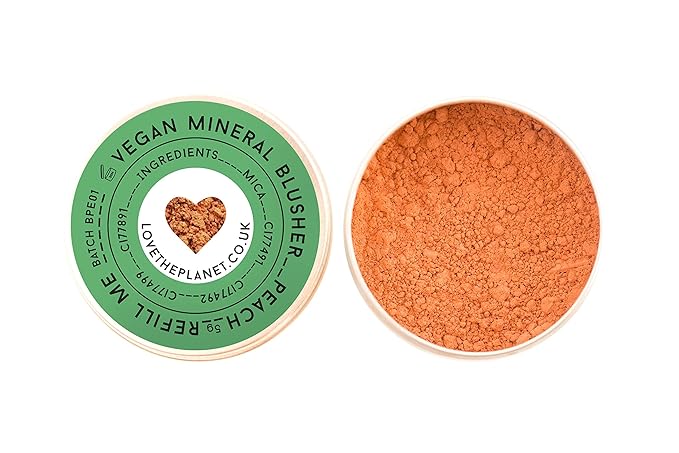Love the Planet Vegan Mineral Blusher Shade Peach in Refillable Tin