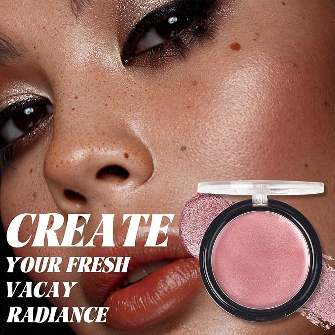 UCANBE Cream Bronzer for Face & Body, Natural Rose Gold Sun-Kissed Glow Blusher, Buildable Luminous for Long Lasting Rosy Flushed, Lightweight Illuminating Contouring Muti-Use Makeup Palette