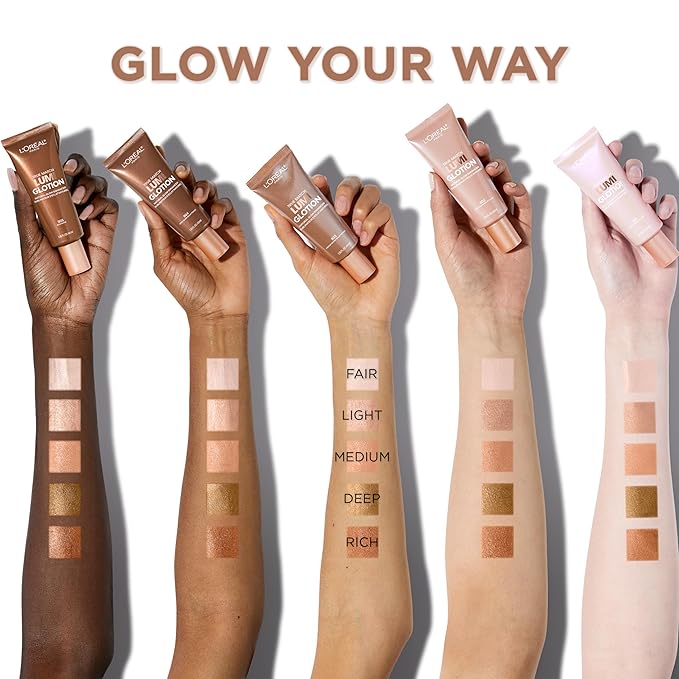 L’Oréal Paris True Match Lumi Glotion Light and Fair Bundle, Highlighter and Bronzer For Radiant Glow, Pack of 2