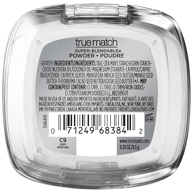 L'Oreal Paris True Match Super Blendable Oil Free Powder Foundation, C9 Deep, 0.33 oz