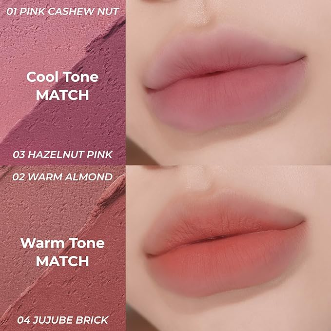 COLORGRAM TINTIN DORY BLUR JAM 01 PINK CASHEW NUT | Pudding Pot Lip & Cheek Tint with Whipped Mousse Texture | Velvet Matte Finish, Featherlight Blur Tint | Multi-Use Korean Makeup