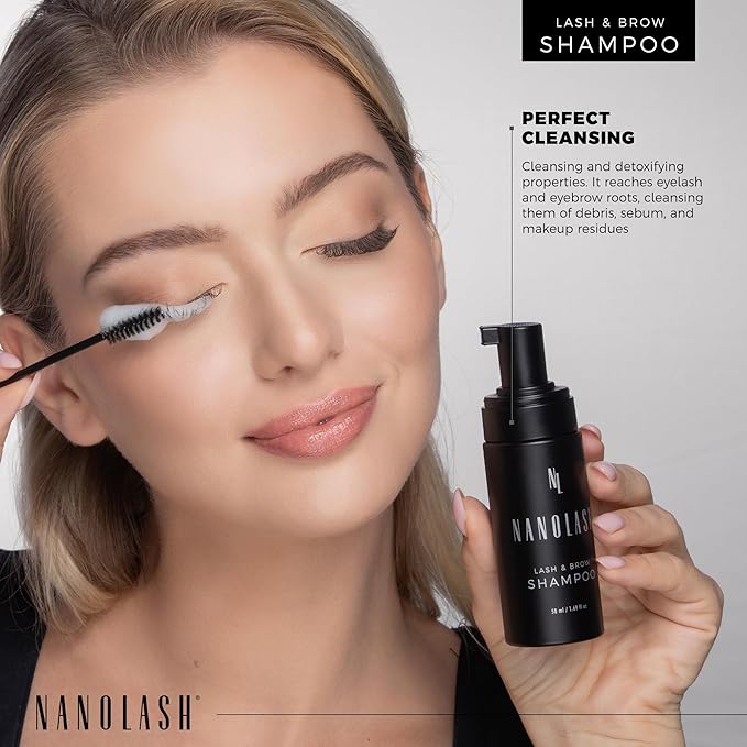 Lash & Brow Shampoo 50 ml - cleansing shampoo for eyelashes and eyebrows, eyelash foam, eyelash extension cleanser
