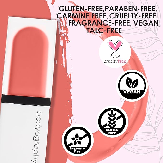 Bodyography Color Cassette Liquid Blush and Lip Tint - Multi Tasking Liquid Blush and Lip Product - Tempo