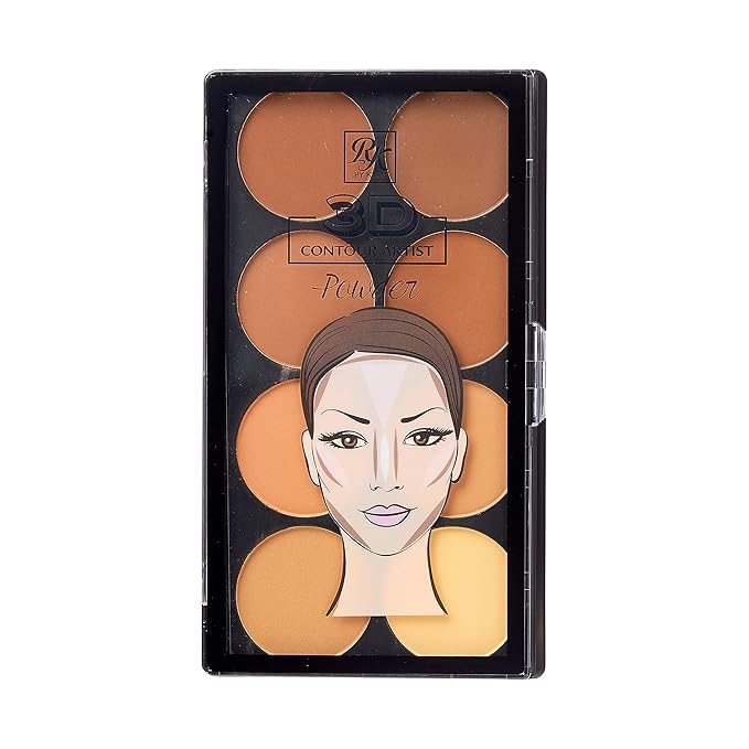 Ruby Kisses 3D Powder Contour Palette Medium Dark Define your cheekbones, perfect your nose, and sculpt your jawline
