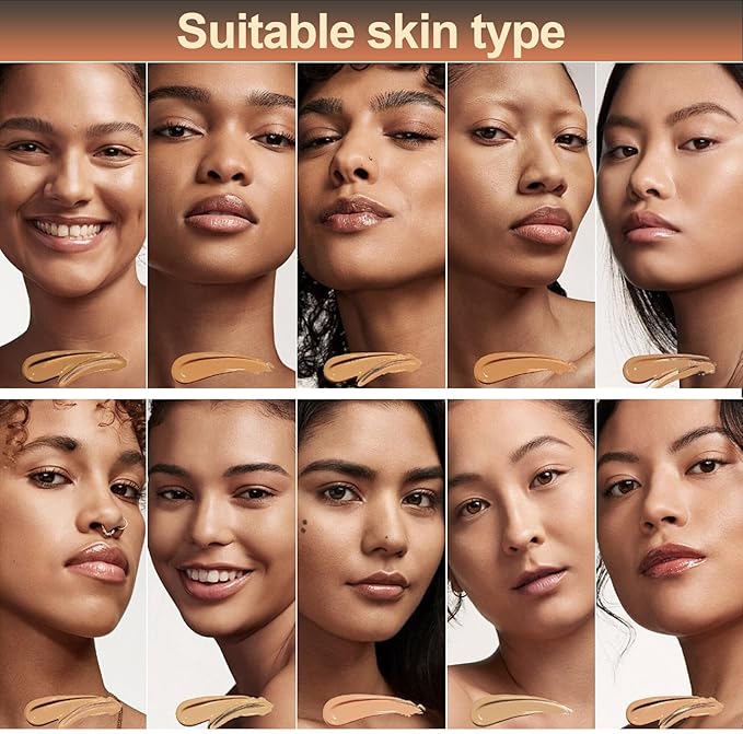 4 in 1 Foundation Colour Changing Liquid - Hydrating Medium/Light full coverage concealer with SPF 50+ Inspired -Longwearing & Waterproof-Care makeup 1oz(30ml)