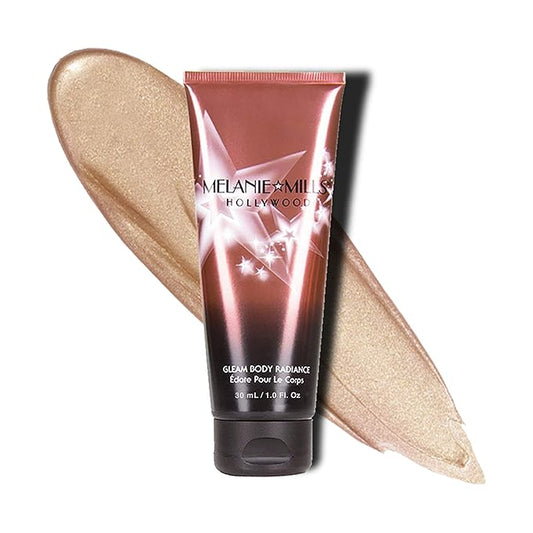 Gleam Body Radiance All In One Makeup, Moisturizer & Glow For Face & Body - Peach Deluxe, Mini 1 fl.oz.