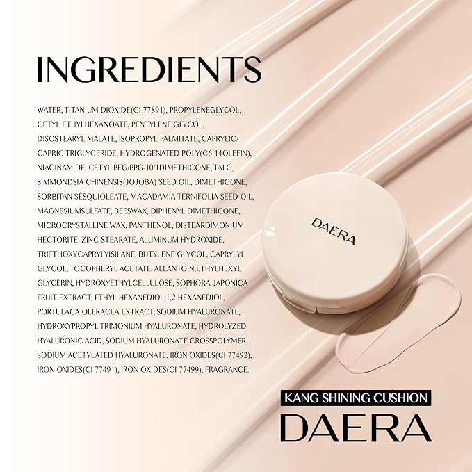 Kang Shining Korean BB Layering Cushion Foundation (1 Color, Neutral), Natural Glowing Makeup, Self Adjusting K Beauty Makeup, 72 HR Hydrating, Buildable Coverage(12g, 0.42 oz)