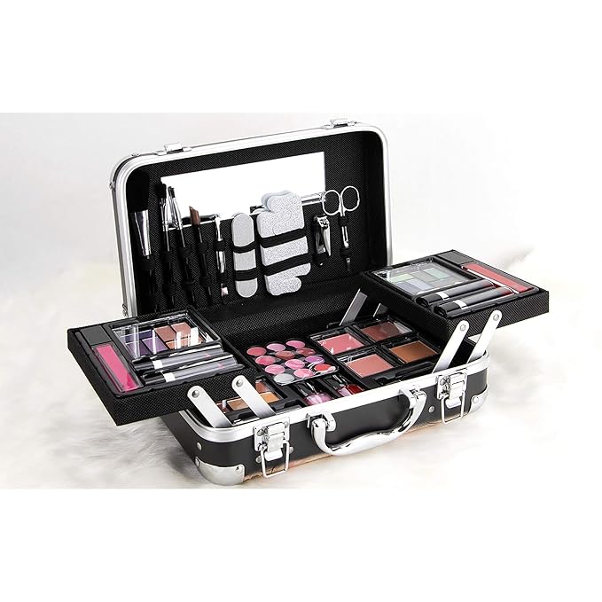 Ver Beauty 61pcs Makeup Gift Set With Extendable Trays and Mirror, Paris Theme