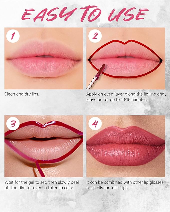 Peel Off Lip Liner Stain, Tattoo Lip Tint Liner Peel Off, Matte Moisturizing Lip Stain Long Lasting Waterproof, Transfer-Proof, Intense Lip Color, Stay on All Day, Highly Pigmented Lip Makeup (Orange)