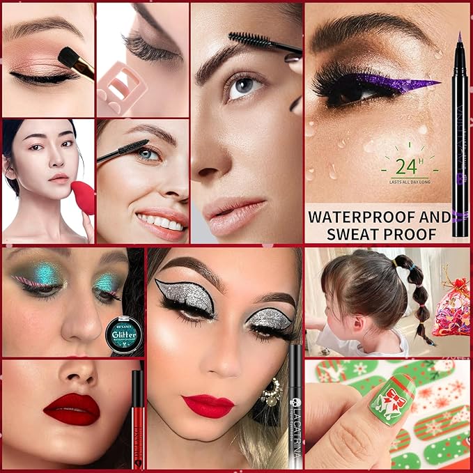 Makeup Advent Calendar 2024, DE'LANCI Christmas Surprise Makeup Gift Kit for Women,12 Days Christmas Countdown Calendar Beauty Box for Teens Girls, Xmas Cosmetic Starter Mystery Box, Cruelty Free