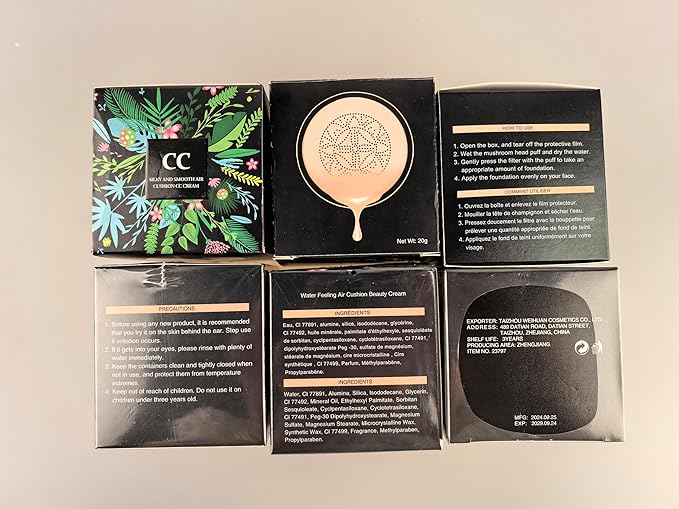 AWCCXMYM CC Cream Cushion Foundation Full Coverage Foundation Matte Moisturizing Concealer BB Cream Foundation Makeup with Mushroom Head for Glowing Flawless Skin Radiance 01#Ivory (Porcelain)