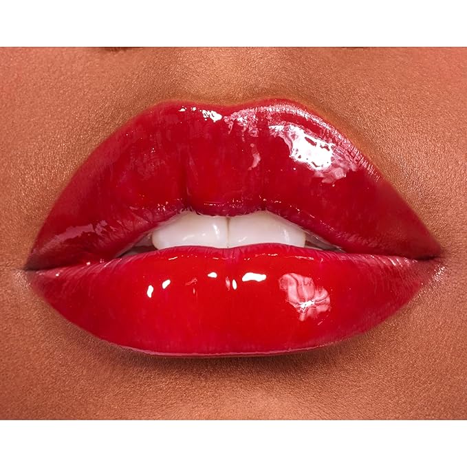 Vegan Lip Gloss for Soft Lips, Plumping Oil, Hydrating Non-Stick Lipgloss for Women, Provides Maximum Shine, Paraben and Cruelty Free (Feisty - Bold Rouge Color)