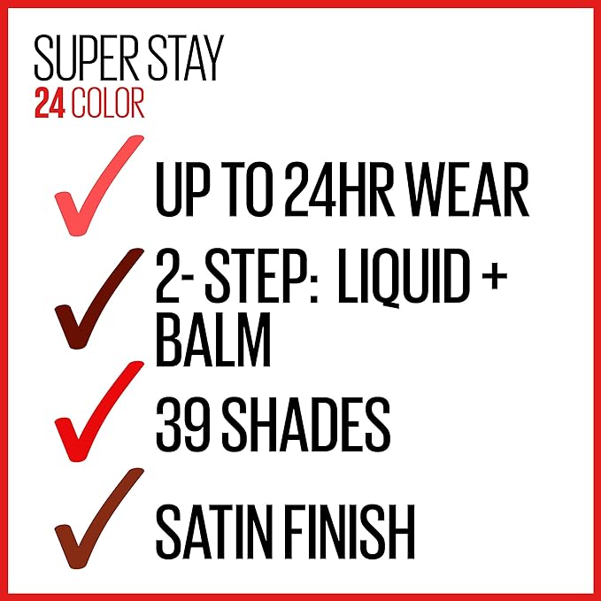 Maybelline Super Stay 24, 2-Step Liquid Lipstick Makeup, Long Lasting Highly Pigmented Color with Moisturizing Balm, All Night Apricot, Nude Orange, 1 Count