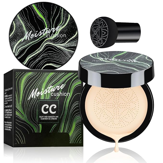 Mushroom Head Air Cushion CC Cream - Long Lasting & Moisturizing BB Cream Brightening Matte Concealer Makeup, Even Skin Tone for All Skin Types (Ivory, 3.21 Ounce (Pack of 1))