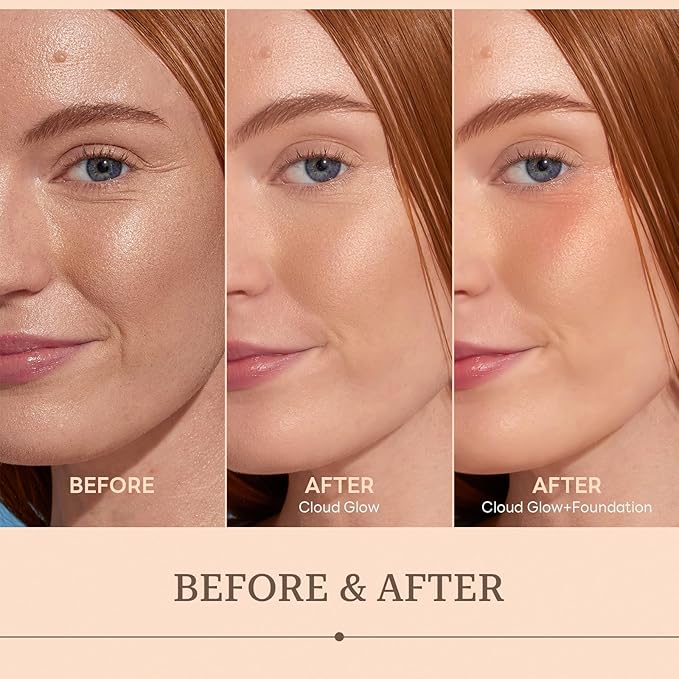 Hydrating Face Prime, Cloud Glow Foam Prime For Flawless, Smooth Skin, Mousse Foam Base, Blur + Pore Minimize+ Fine Lines,Moisturizing & Smoothing Primer With Sodium Hyaluronate