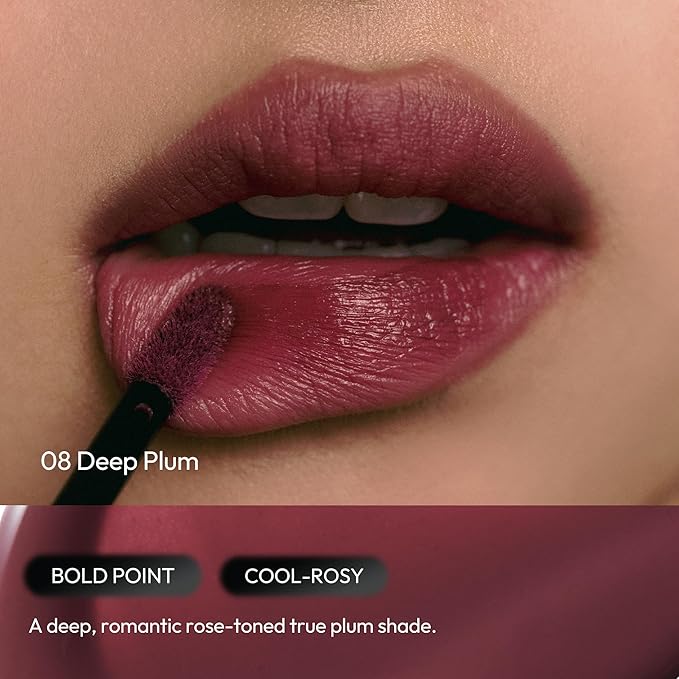 Wink Lip Shade Primer - All Day Top Coat, Smudge-Proof Base, Semi-Matte Long-Lasting Lip Primer (08 Deep Plum)