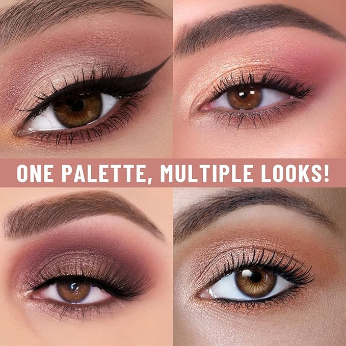 UCANBE 12 Color Eyeshadow Makeup Palette, Naked Nude Eye Shadow, Neutral Matte Shimmer Make Up Pallet with Double-ended Brush Set Kit, Highly Pigmented Long Lasting Waterproof