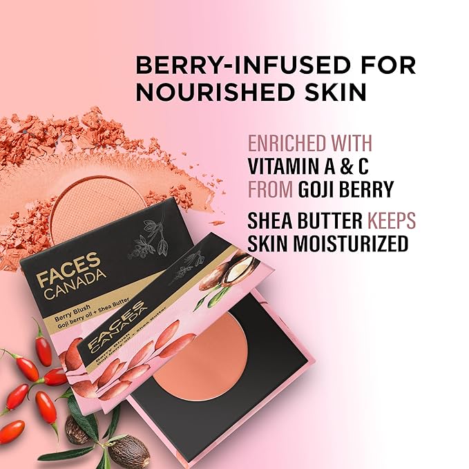 Berry Blush - Love Vibes Only 03 | Lightweight Long Lasting Matte Finish | with Shea Butter Vitamin A & C | Blendable & Buildable Coverage | 0.14 Oz/4g
