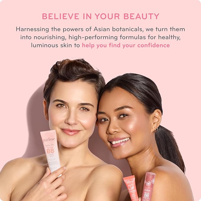 pūrlisse Perfect Glow BB Cream with SPF 30 - Matte Meets Dewy Finish - Enriched with Goji & Hawthorn Berry to Help Improve Skin Texture & Radiance - Medium Tan (1.4 oz)
