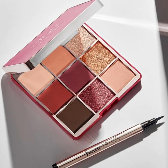 Ciaté London All About the Eyes Kit, Collectable Eye Kit, Contains a 9-Pan Eyeshadow Spice Palette and Fierce Flicks Black Eyeliner, Eye makeup Essential Set, Travel-friendly Duo, Gift Set