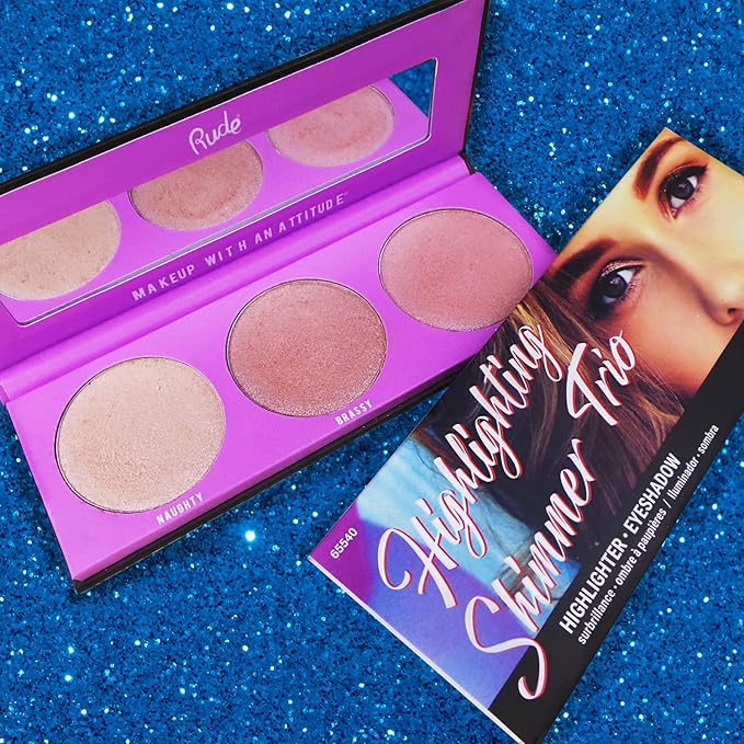 Rude Cosmetics Highlighting Shimmer Trio Makeup Women 0.47 oz