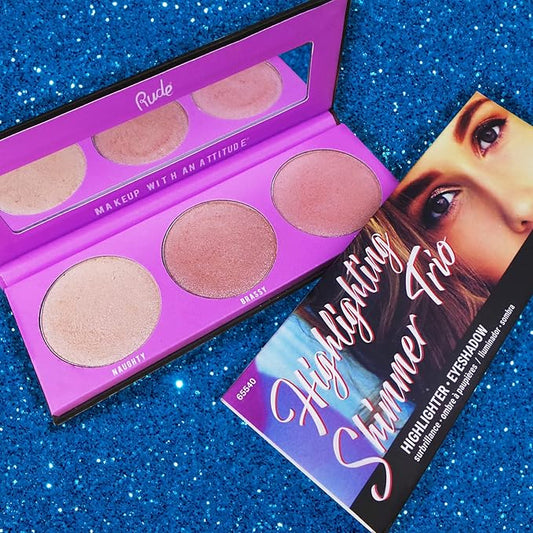Rude Cosmetics Highlighting Shimmer Trio Makeup Women 0.47 oz
