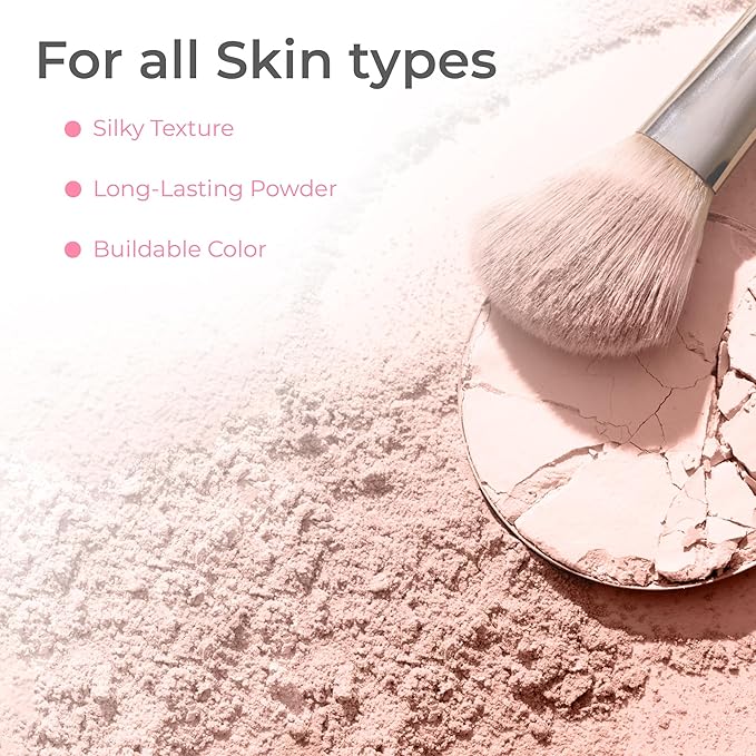 16pc STARTER KIT with 10 BRUSHES SET (LIGHT) Mineral Makeup Bare Face Loose Powder Includes Matte Foundation, Veil Primer, Blush, Bronzer, Translucent Finishing Setting Powder SPF 30 Travel Size