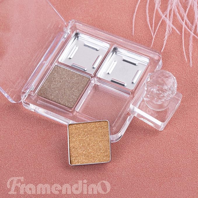 Framendino, 4 Sets Acrylic Empty Eye Shadow Pallet Grids Storage Case with Seal for DIY Craft
