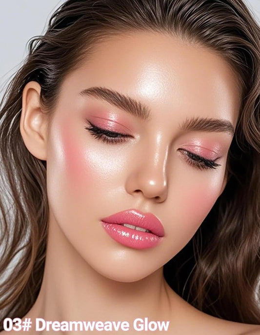 Erinde Shimmer Face Highlighter Makeup Powder, Cream to Powder Glow Finish, Lightweight & Healthy Radiance, Long Lasting Luminous Face Body Highlighter Makeup, 03 Dreamweave Glow