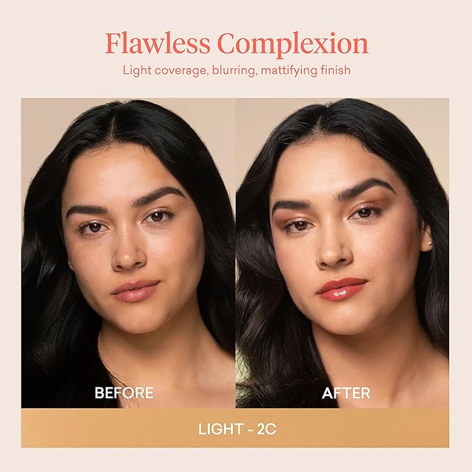 Toty by Sofia Vergara - Ilumina CC Creamy Compact SPF 50+ Rosita Bag Vegan Soft Leather Makeup Bag + Ilumina Brush - CC cream foundation with spf 50 - MAKEUP - 2C Bundle