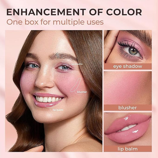 Black Cream Blush, Color Changing For Cheeks & Lips Balm Tint Black Clear Crystal Blush, Color Change pH Magic Waterproof Gel Cheek Blendable Multi-Use Balm