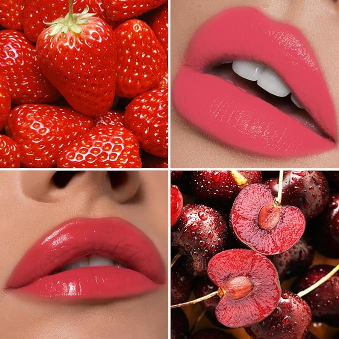 2 Colors Lip Tint Stain Set,Lip Stain Long Lasting Waterproof Mini Liquid Lipstick for Lip & Cheek & Eye,Moisturizing Non-sticky Lip Tint Gloss Makeup
