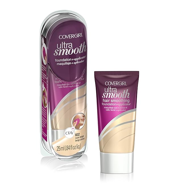 CoverGirl Ultrasmooth Foundation Plus Applicator, Nude Beige 832, 0.85 Fluid Ounce