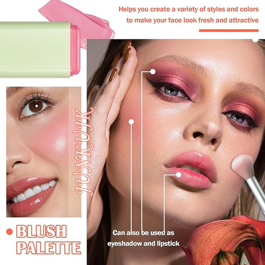 Shimmer Silky Matte Blush Stick - Professional Cute Face Contour Highlighter with Blush 01