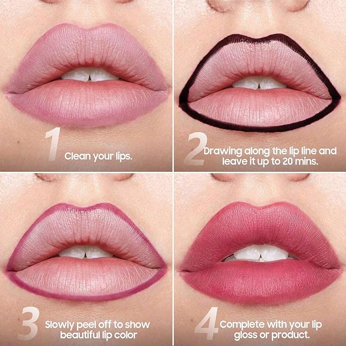 Lip Stain - Lip Liner Stain, Long-Lasting Moisturizing Lip Liner Peel Off, Waterproof Lip Tint with Matte Finish Stay On All Day, Transfer-Proof, Instant Peel Off Lip Stain (Mauve)